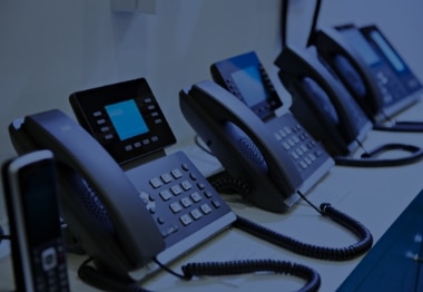 Four phones in work space