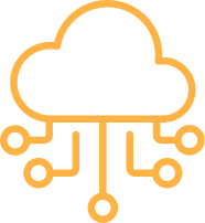 cloud connected to many devices icon